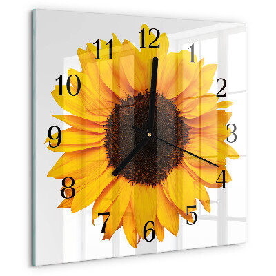 Wanduhr aus glas Sonnenblume