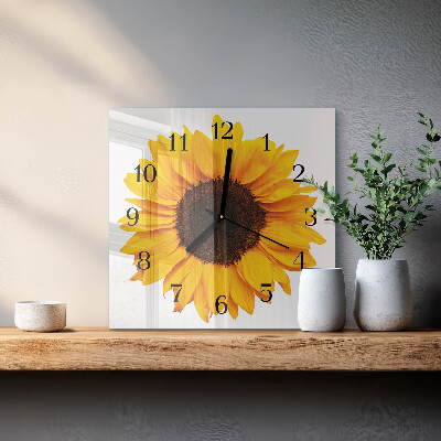 Wanduhr aus glas Sonnenblume