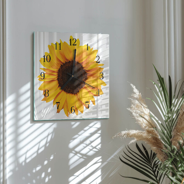 Wanduhr aus glas Sonnenblume
