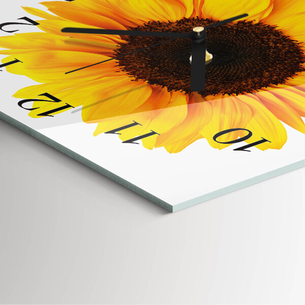 Wanduhr aus glas Sonnenblume