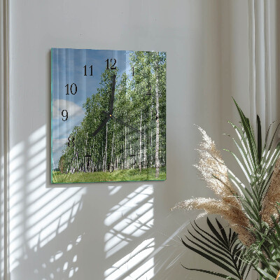 Wanduhr aus glas Birken