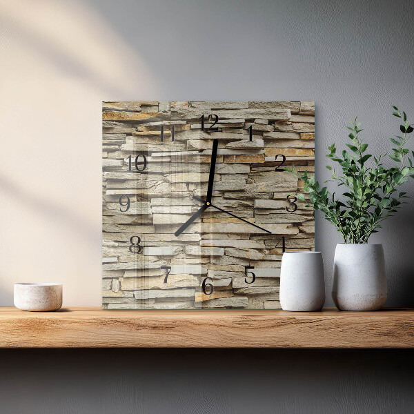 Wanduhr aus glas Steine