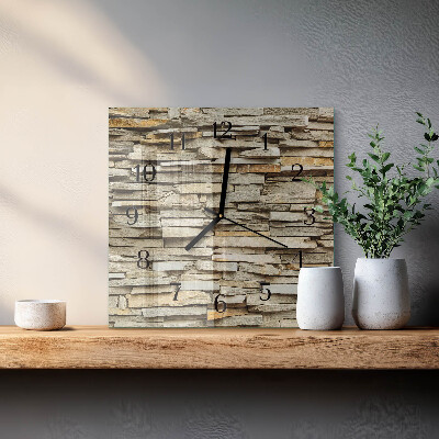 Wanduhr aus glas Steine