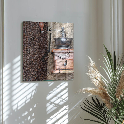Wanduhr aus glas Kaffeemühle