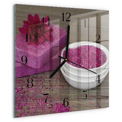 Wanduhr aus glas Blume