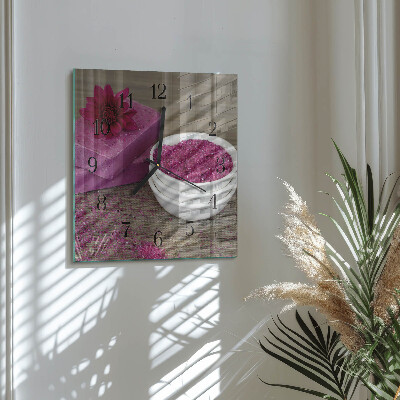Wanduhr aus glas Blume