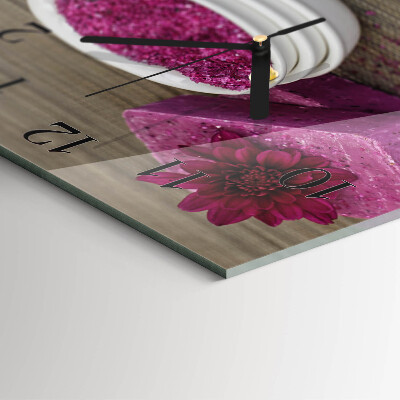 Wanduhr aus glas Blume