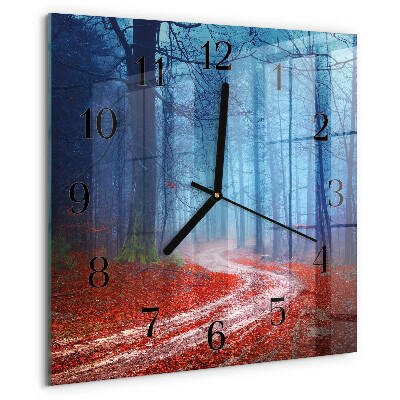 Wanduhr aus glas Waldweg