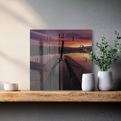 Wanduhr aus glas Sonnenuntergang