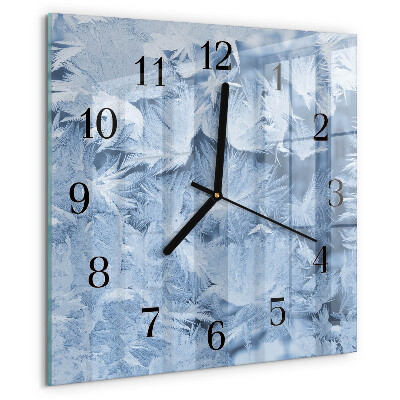 Wanduhr aus glas Schneeflocken