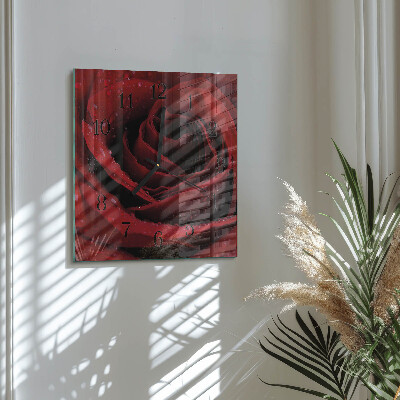 Wanduhr aus glas Rose