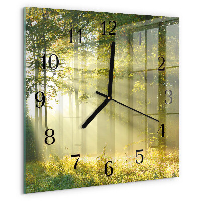Wanduhr aus glas Wald