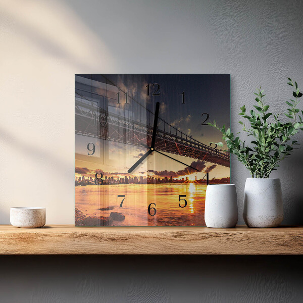 Wanduhr aus glas Bridge River