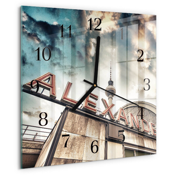 Wanduhr aus glas Alexanderplatz
