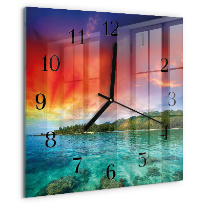 Wanduhr aus glas Landschaft