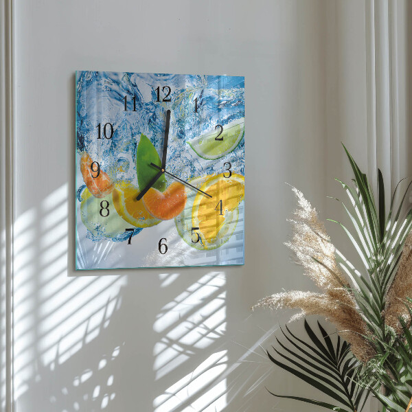 Wanduhr aus glas Zitruspflanze