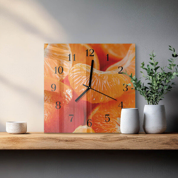 Wanduhr aus glas Mandarinen