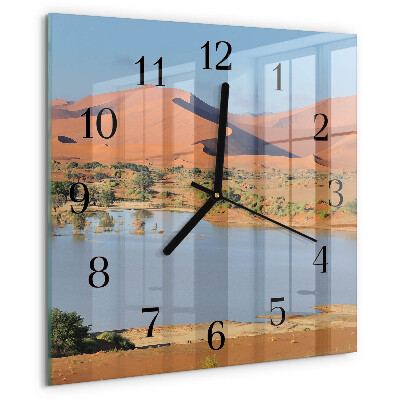 Wanduhr aus glas Wüste