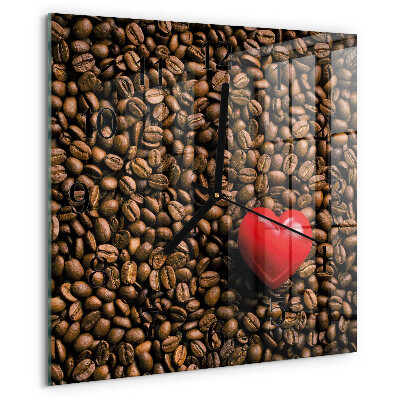 Wanduhr aus glas Kaffeebohnen