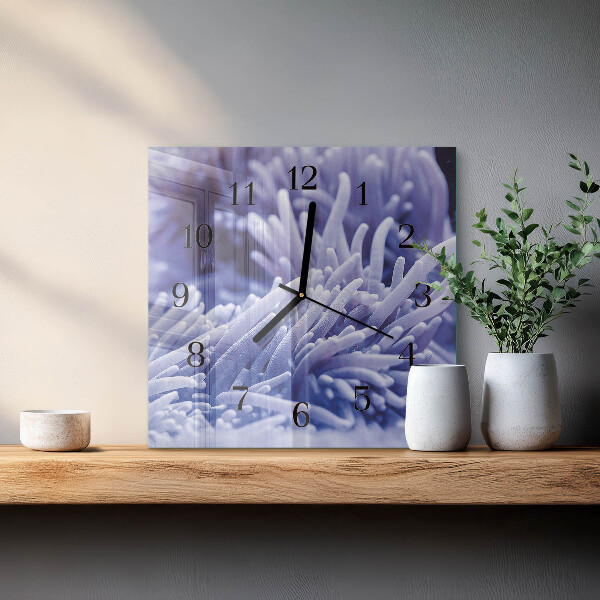 Wanduhr aus glas Anemone