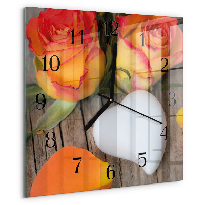 Wanduhr aus glas Herz