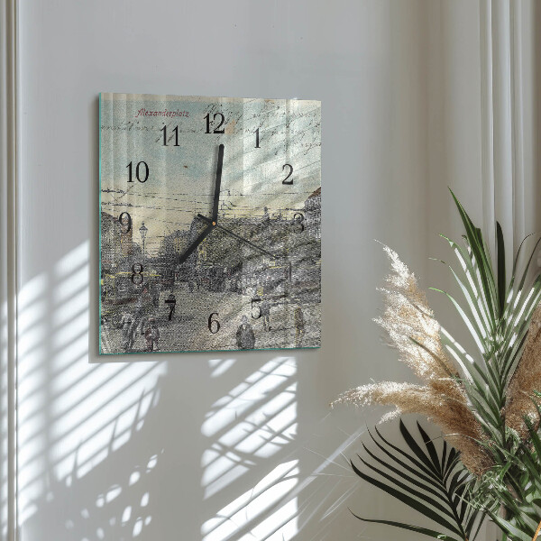 Wanduhr aus glas Postkarte