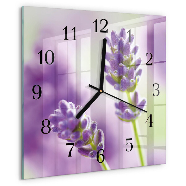 Wanduhr aus glas Lavendel