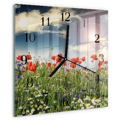 Wanduhr aus glas Wiese