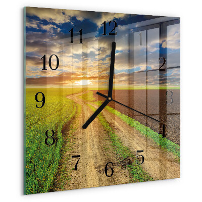 Wanduhr aus glas Feld