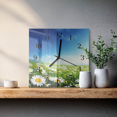 Wanduhr aus glas Wiese