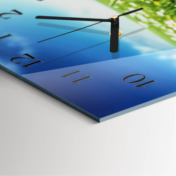 Wanduhr aus glas Wiese