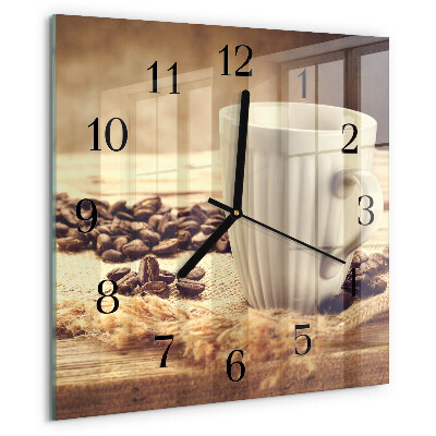 Wanduhr aus glas Kaffee