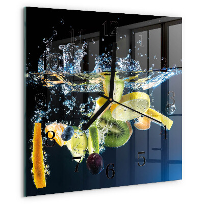 Wanduhr aus glas Obst