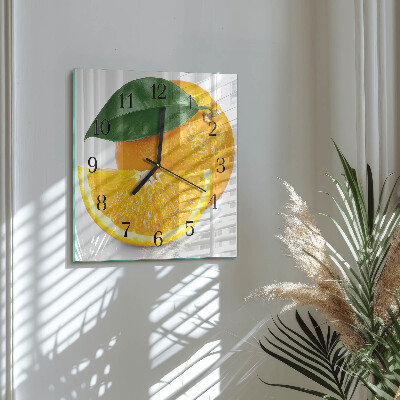 Wanduhr aus glas Orangen
