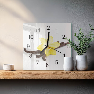 Wanduhr aus glas Vanilleorchidee