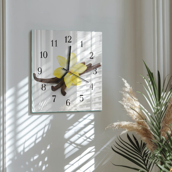 Wanduhr aus glas Vanilleorchidee