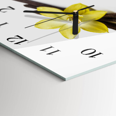 Wanduhr aus glas Vanilleorchidee