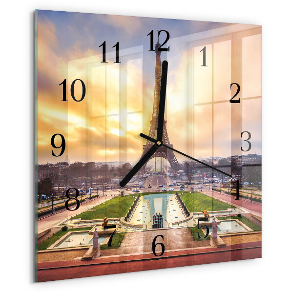 Wanduhr aus glas Eiffelturm