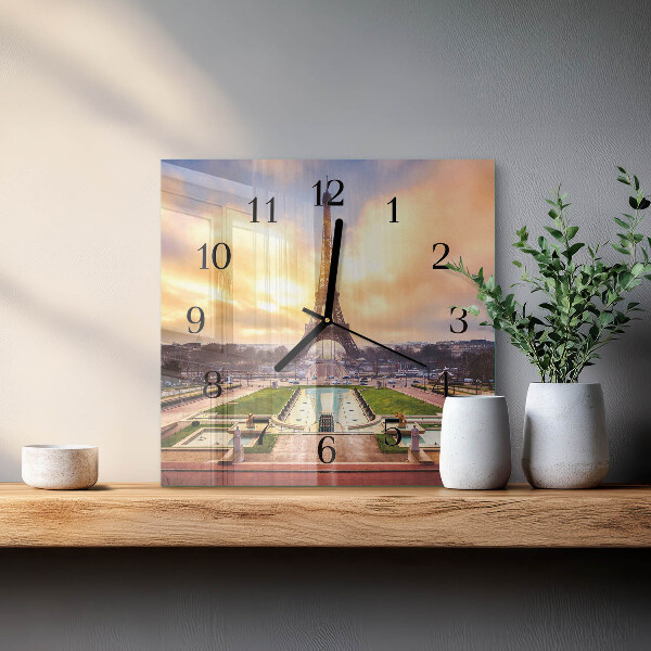 Wanduhr aus glas Eiffelturm