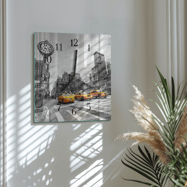 Wanduhr aus glas Taxi