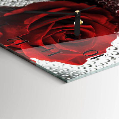 Wanduhr aus glas Rose