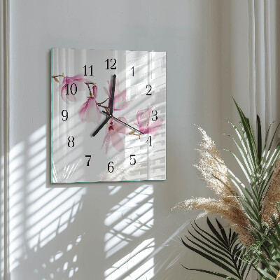 Wanduhr aus glas Magnolie