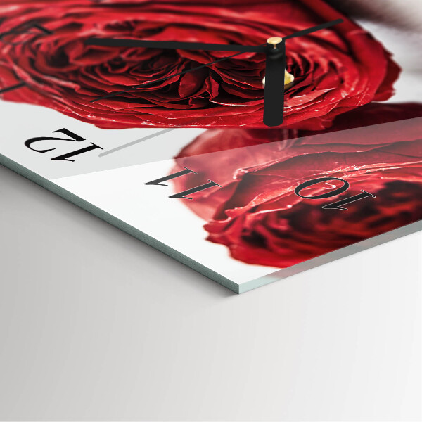 Wanduhr aus glas Blumen