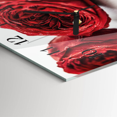 Wanduhr aus glas Blumen