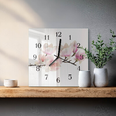 Wanduhr aus glas Magnolie