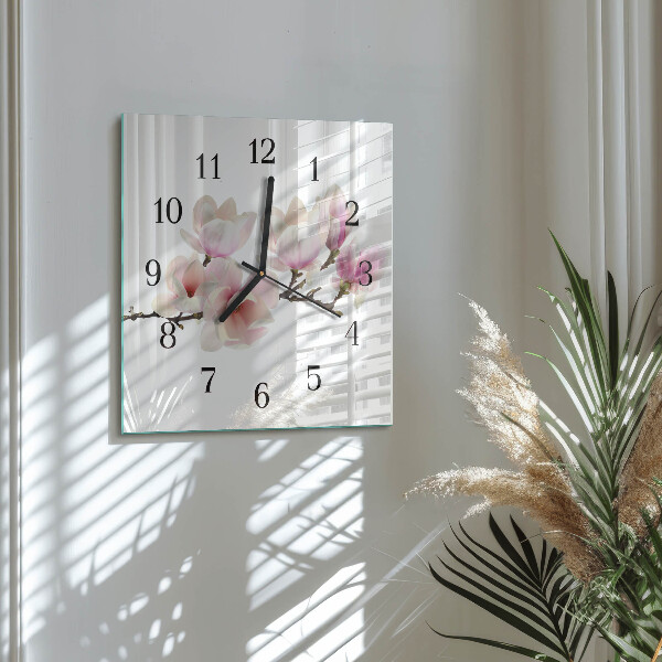 Wanduhr aus glas Magnolie