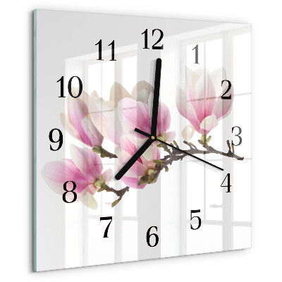 Wanduhr aus glas Magnolie