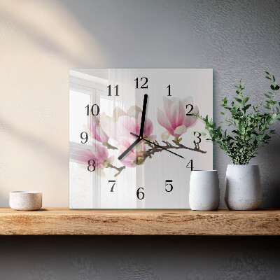 Wanduhr aus glas Magnolie