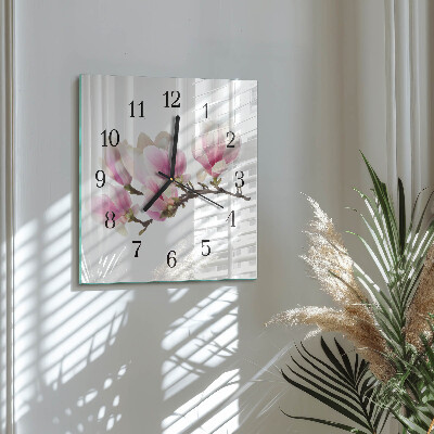 Wanduhr aus glas Magnolie