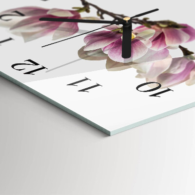 Wanduhr aus glas Magnolie